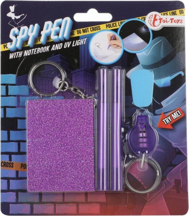 Toi-Toys Spy Pen Geheim Notitieboekje + 2 Pennen en Lampje