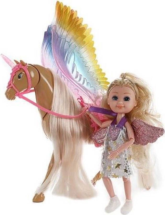 Toi-Toys Europaleis Kinderpop en eenhoorn beweegbaar Pop Paard Eenhoorn Meisjes speelgoed Beweegbaar Barbie