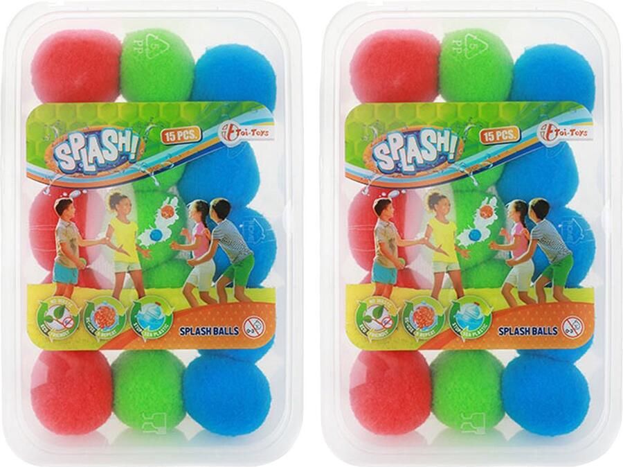 Toi-Toys Waterspeelgoed splash ballen 30 stuks herbruikbare waterballonen zomer speelgoed
