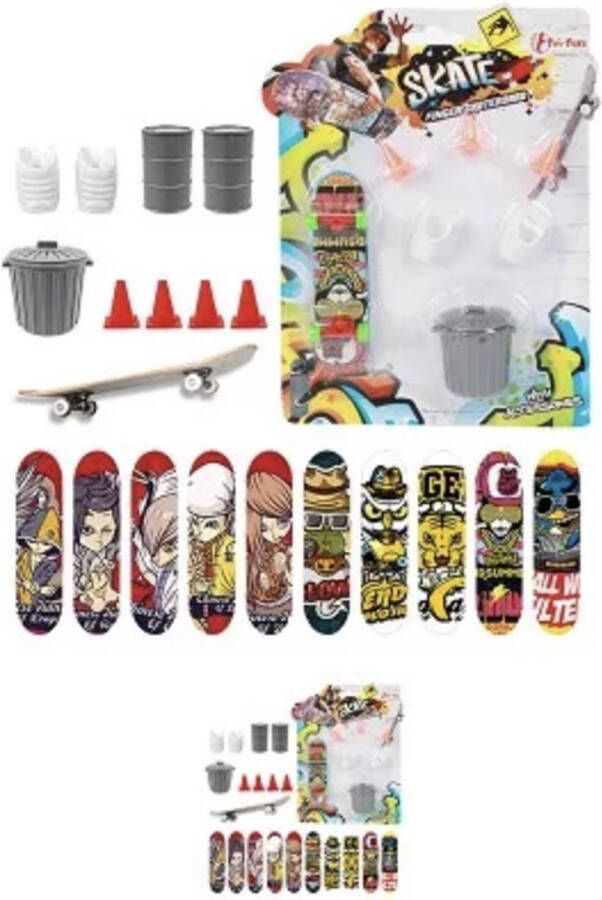 Toi-Toys Vinger Skateboard Met Accessoires Fingerboard Skatepark Fingerboard Vinger Skateboard Inclusief Skateboard Fingerboard