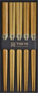 Tokyo Design Studio – Chopstick Set Eetstokjes Met Giftbox – Licht Hout – 5 stuks