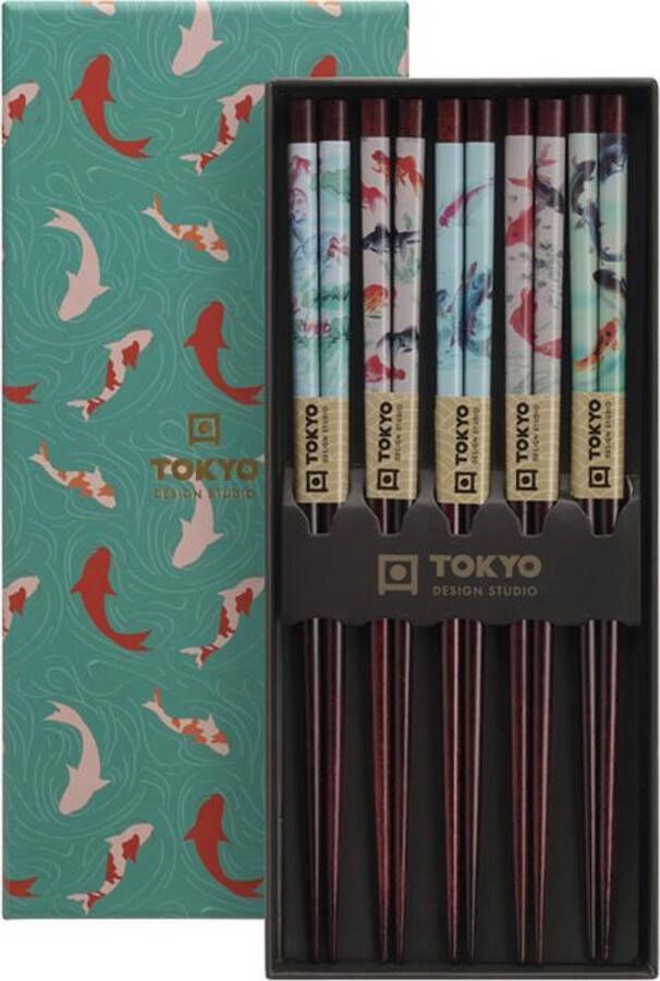 Tokyo Design Studio – Chopstick Set Goudvis – Eetstokjes – Set van 5 paar
