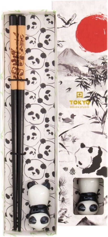 Tokyo Design Studio Chopstick Set Panda Met Houder 1 Paar