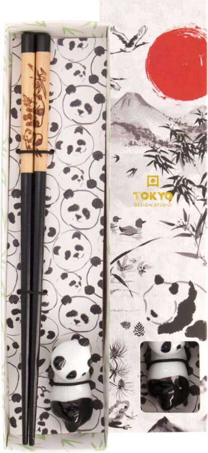 Tokyo Design Studio Chopstick set Panda Met Houder 1 Paar