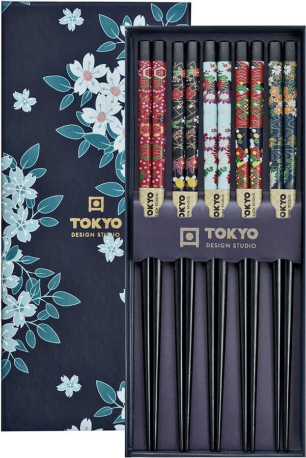 Tokyo Design Studio – Eetstokjes Giftbox – Cherry Blossom Blauw – 5 stuks