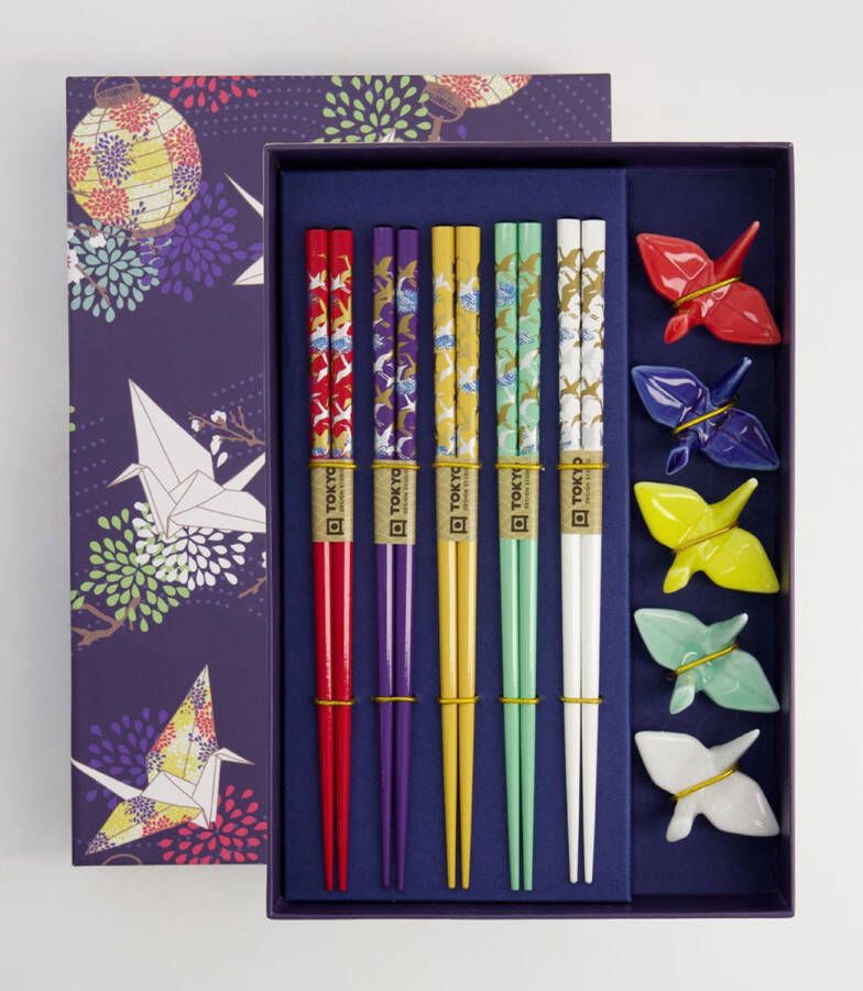 Tokyo Design Studio Eetstokjes Giftset Kraanvogel