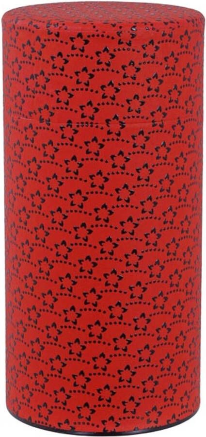 Tokyo Design Studio Flower – Rood Roestvrijstalen Theeblik – 7.6 x 15.5cm 200gr