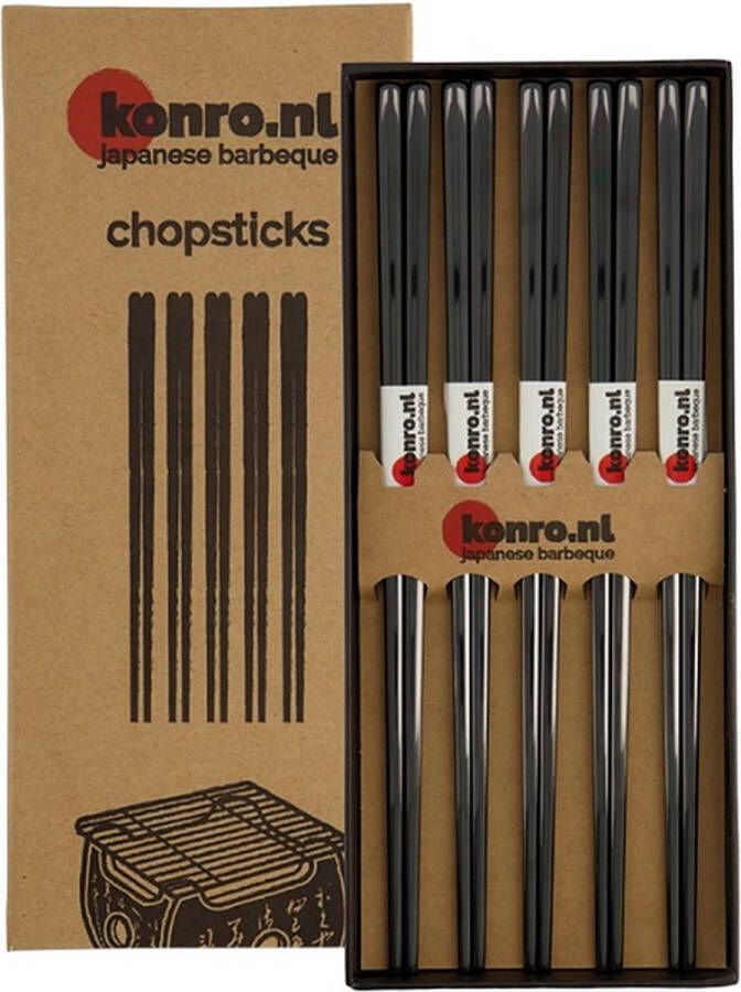 Tokyo Design Studio Konro Chopstick Set 5 Stainless Steel Black