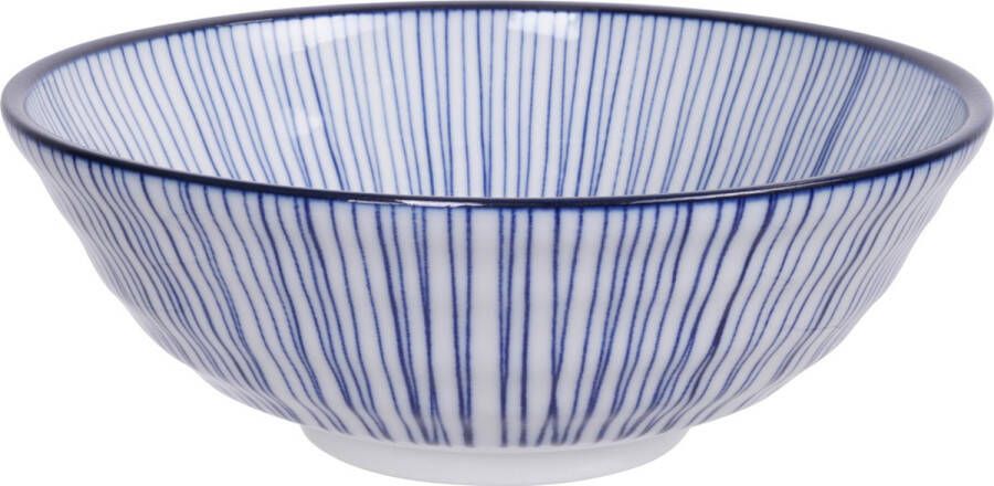 Tokyo Design Studio Nippon Blue saladeKom Lijnen 21x7.8cm 1.1l