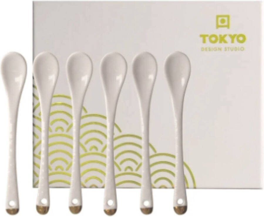 Tokyo Design Studio Nippon White lepelset 13cm 6 stuks