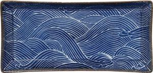 Tokyo Design Studio Seigaiha Blue Sushi Bord 23 x 11 5 cm