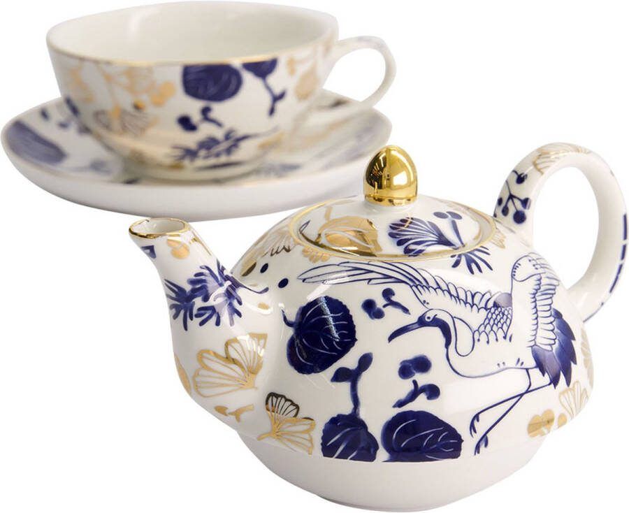 Tokyo Design Studio Theepot set Flora Japonica Gold 1 Persoons Theepot Kop Schotel
