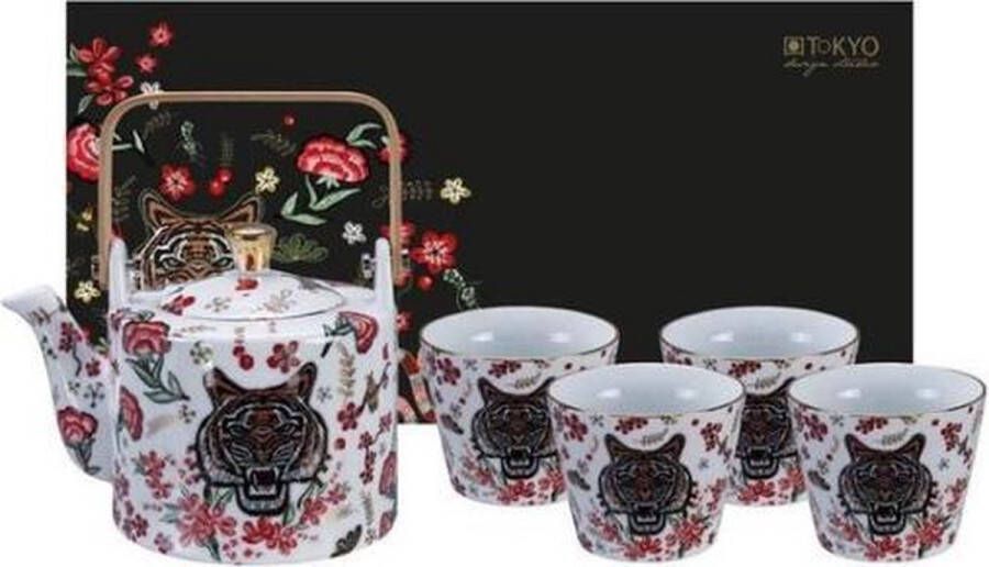 Tokyo Design Studio Tokyo Design porseleinen theeset Magical Tiger set van 5.