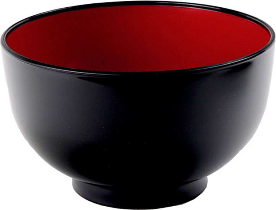 Tokyo Design Studio Zwart Rode kom Lacquerware 13.3 x 8.3cm