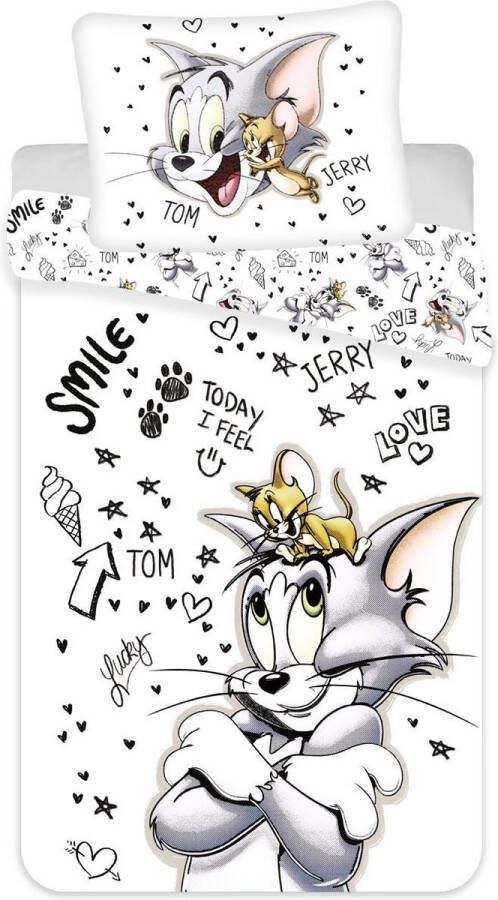 SimbaShop Tom & Jerry Dekbedovertrek Smile Eenpersoons 140 x 200 cm Katoen