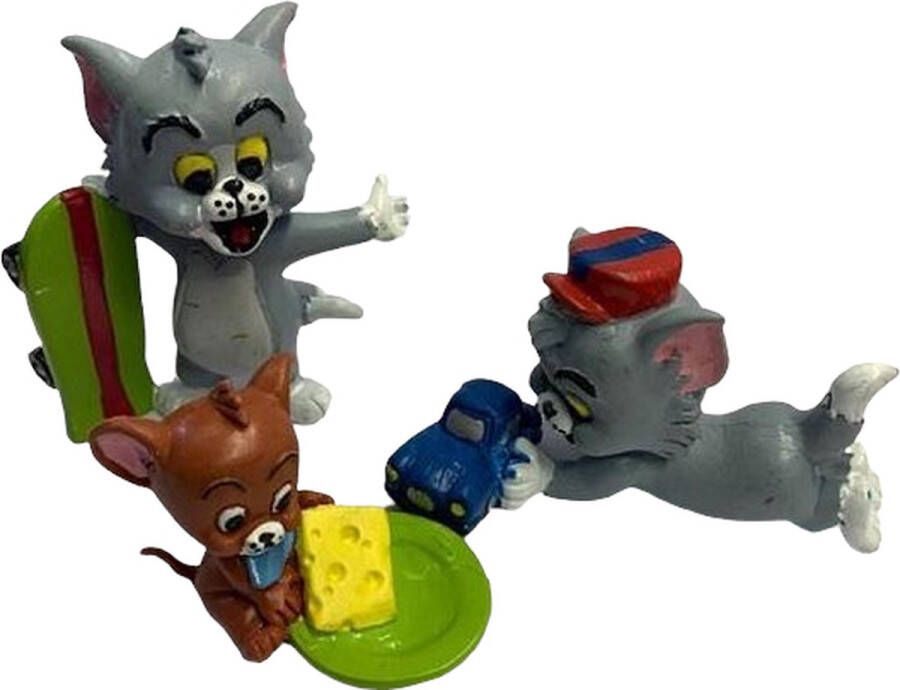 Tom and Jerry Tom en Jerry kinderversie speelset (3 stuks ca 6 cm)