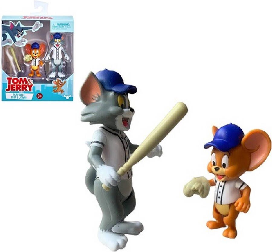 Tom and Jerry Tom en Jerry Speelset baseball spelers (ca 6-8 cm)