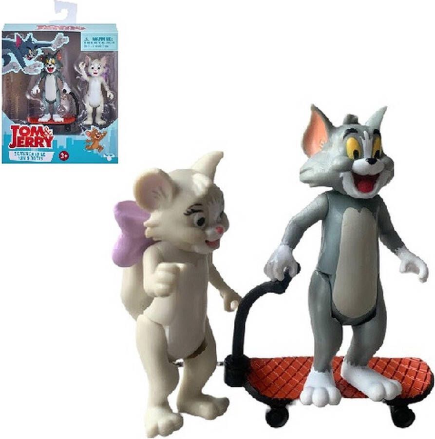 Tom and Jerry Tom en Jerry: Tom met witte kat speelset (6-8 cm)