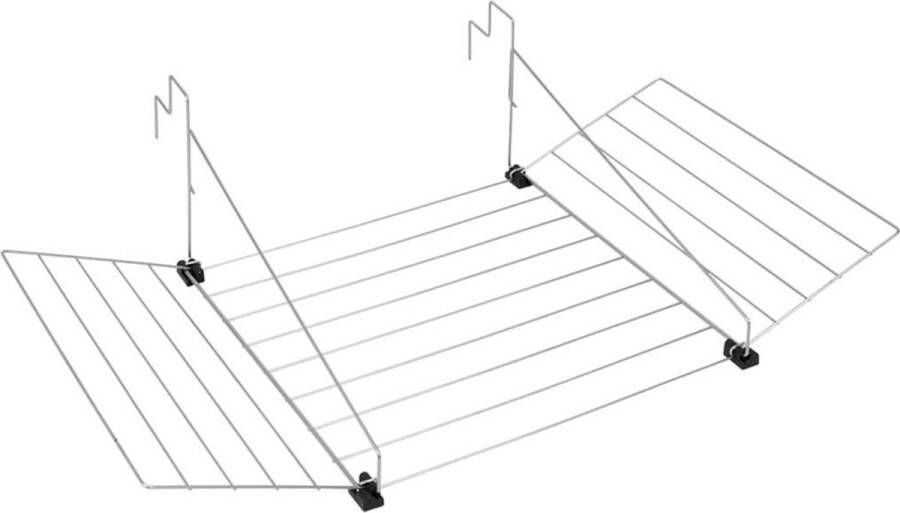 Tomado Metaltex Droogrek Tilburg Voor radiator balkon deur of balustrade 12 meter drooglengte Ophangbaar Zilvergrijs 5 jaar garantie