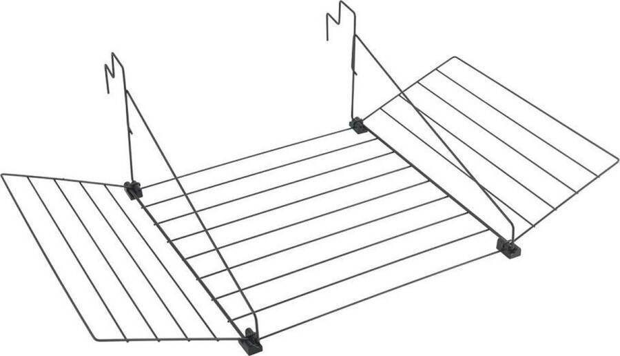 Tomado Metaltex Droogrek Tilburg Voor radiator balkon deur of balustrade 12 meter drooglengte Ophangbaar Zwart 5 jaar garantie