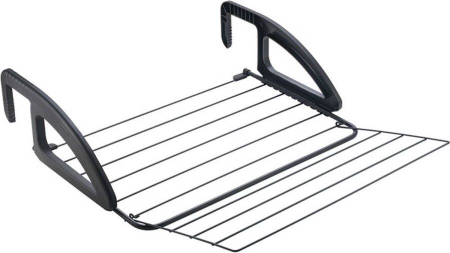 Tomado Metaltex Droogrek Bries 6 meter drooglengte Ophangen aan radiator deur douchewand of balkon Verstelbare ophanghaken Zwart