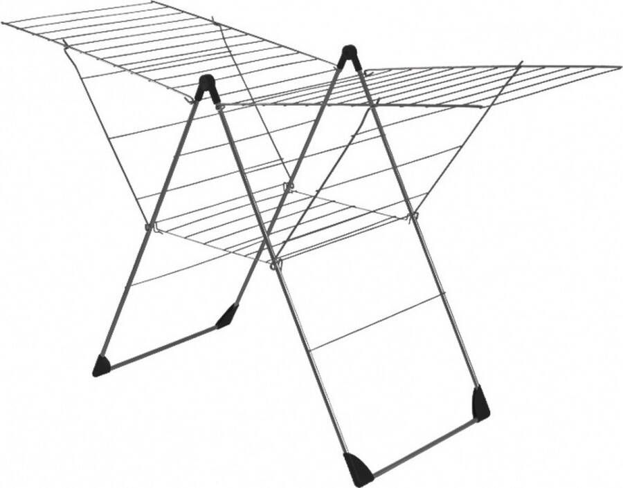Tomado Metaltex Tomado Droogrek Vento 30 meter drooglengte zwart 5 jaar garantie vleugels in hoogte verstelbaar