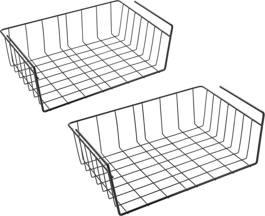 Tomado Metaltex Tomado Metaltex Kasthangmanden Babette Set van 2 hangmanden 40 cm Ophangen zonder boren Zwart