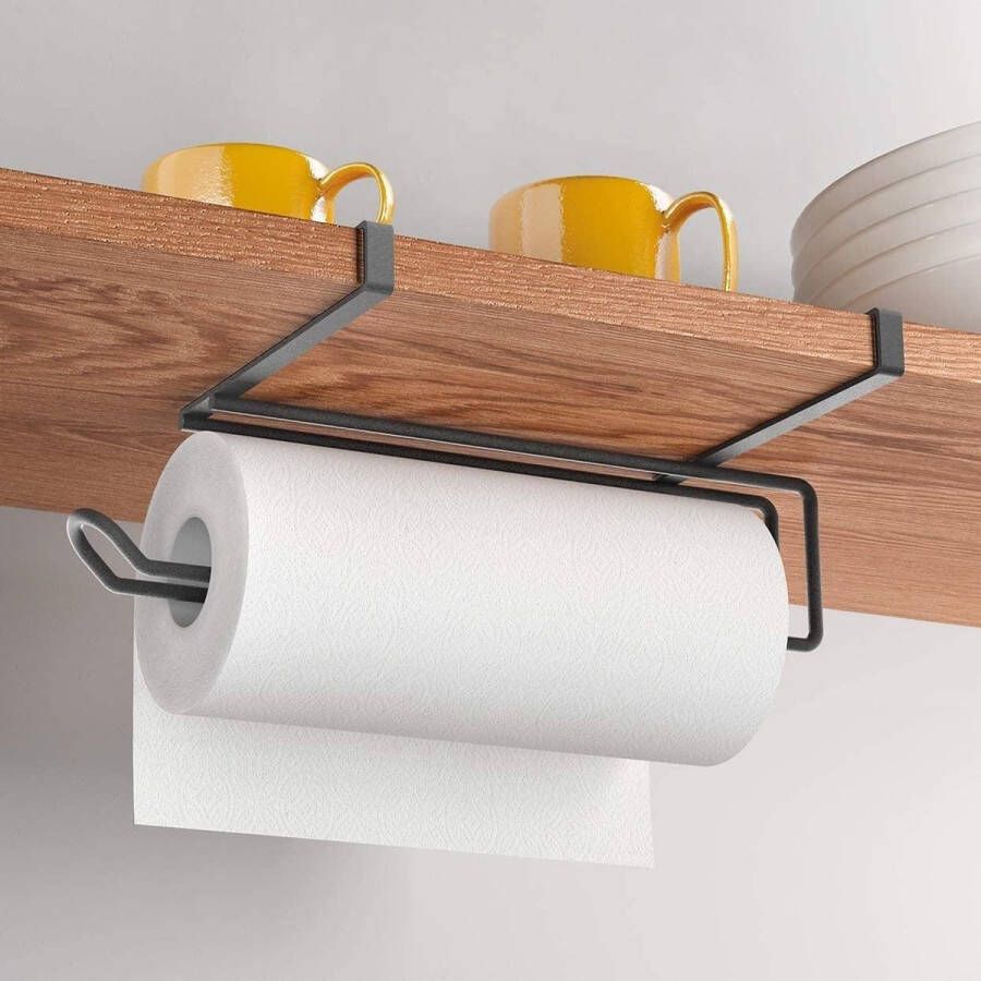 Tomado Metaltex Tomado Metaltex Keukenrolhouder zwart hangend 36113594162 Ophangen zonder boren