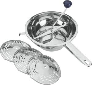 Tomado Metaltex Tomado Metaltex Passeerzeef roerzeef draaizeef passe-vite 24cm incl. 3 roosters roestvrijstaal
