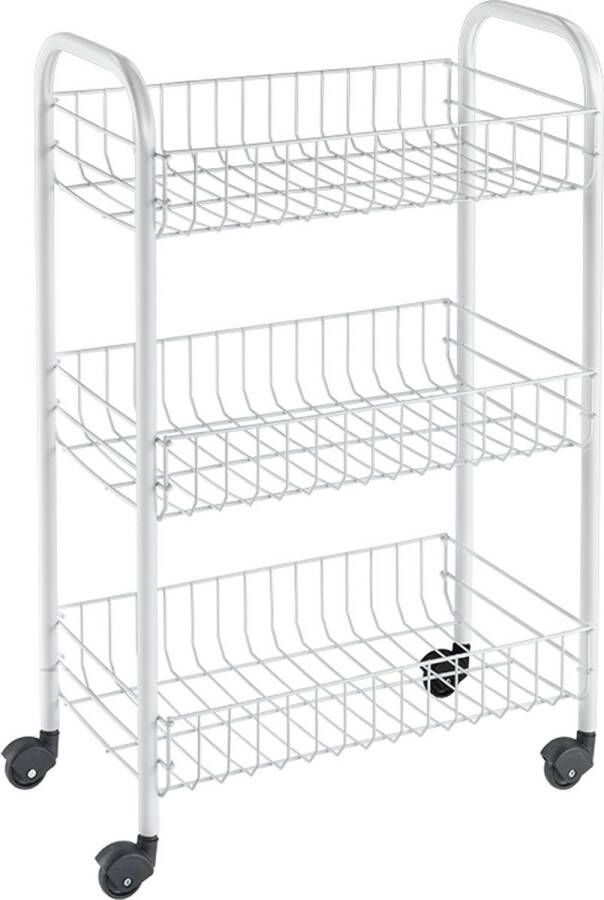 Tomado Metaltex Tomado Metaltex Siena opbergtrolley 3 manden Wit