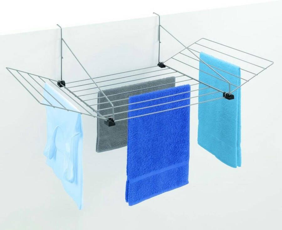 Tomado Metaltex Droogrek Tilburg Voor radiator balkon deur of balustrade 12 meter drooglengte Ophangbaar Zilvergrijs 5 jaar garantie