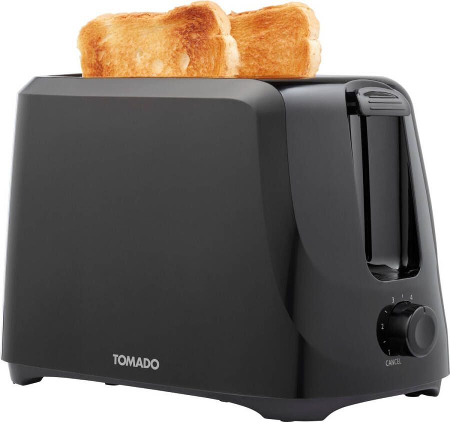 Tomado TBT2000B Broodrooster – Toaster 2 sleuven 6 standen – Ontdooien 700 watt Zwart