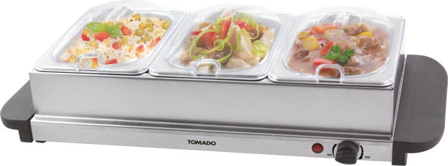 Tomado TBW3200S Buffetwarmer 3 buffet reservoirs 3 x 1 5 l Warmhoudplaat