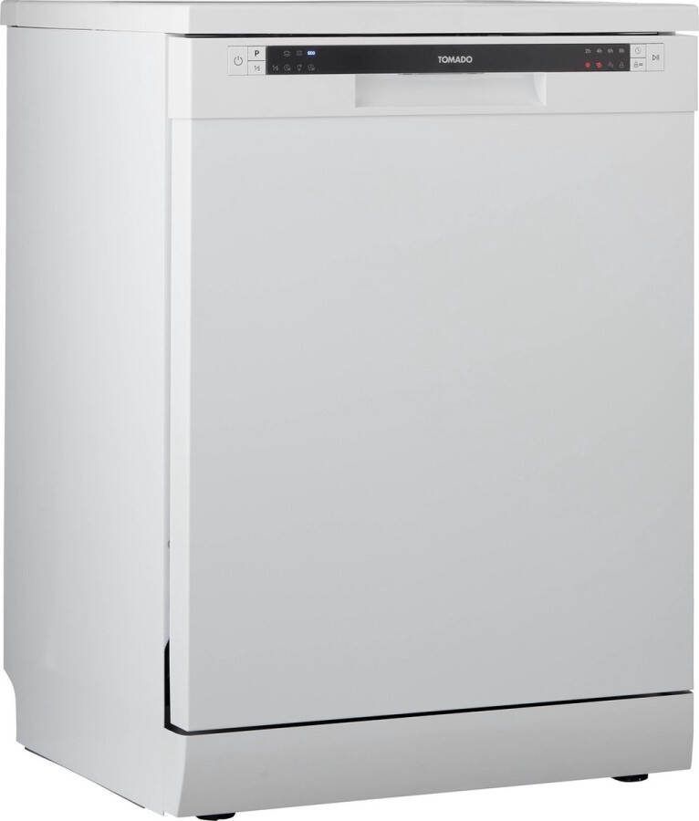 Tomado TDW6001W Vrijstaande vaatwasser 12 couverts Energielabel E 47 dB Bestekmandje Wit