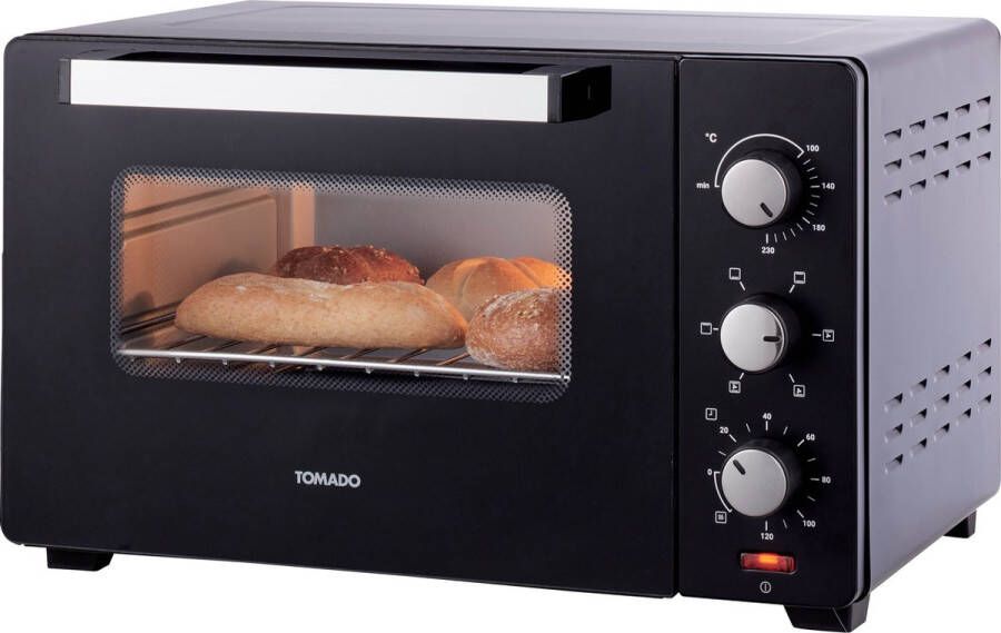 Tomado TEO3000B Vrijstaande oven 30 Liter 1600 Watt Hetelucht 3 insteekniveau&apos;s Zwart