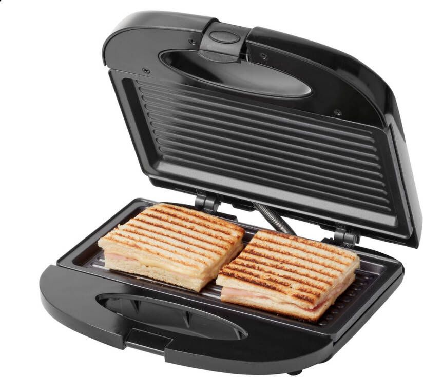 Tomado TGS2000B Tosti ijzer Tosti apparaat Grill apparaat Grillplaten met anti aanbaklaag Sandwichmaker 21 5 x 12 cm 750 watt Zwart