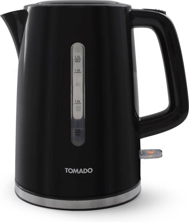 Tomado TWK1701B Kunststof waterkoker – 1 7 liter Waterniveau indicator Uitneembaar Kalkfilter 2200 watt Zwart