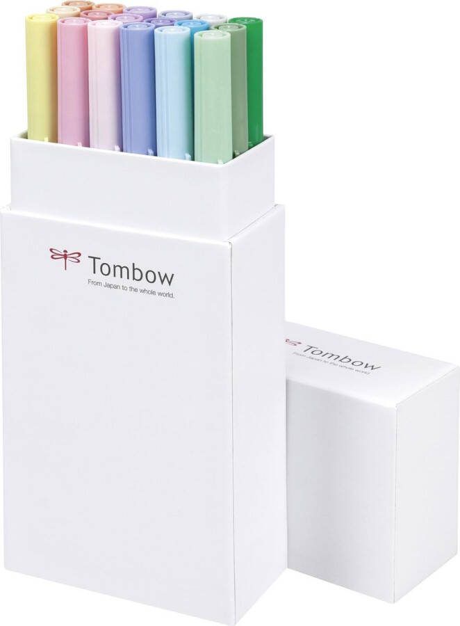Tombow ABT dual-brush tekenpennen (set van 18) pastel kleuren