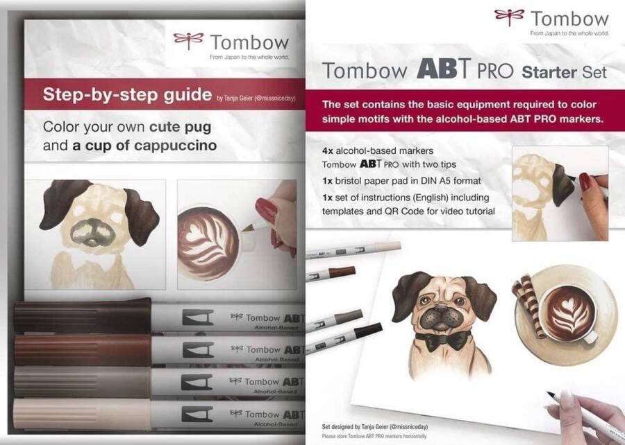 Tombow ABTP- alcohol marker- starterset inclusief papierblok en handleiding