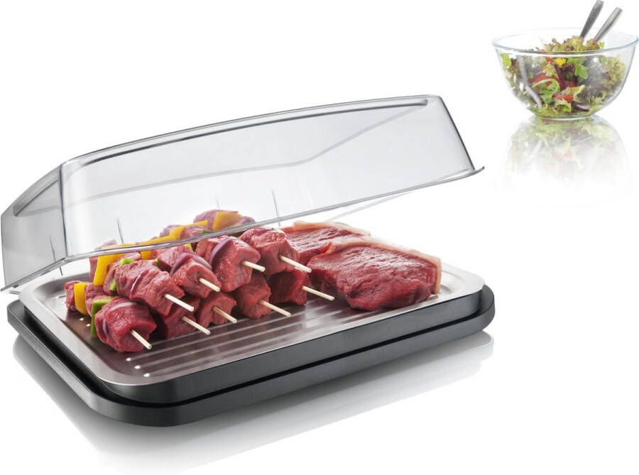 Tomorrow's Kitchen VacuVin Vlees Vis Cool Plate RVS Grijs