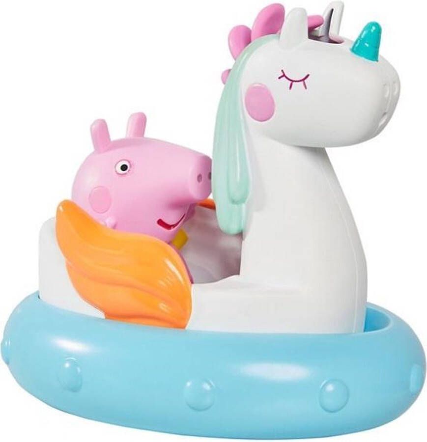 Peppa Pig Tomy Badspeelgoed Eenhoorn 12 Cm Wit blauw 3-delig