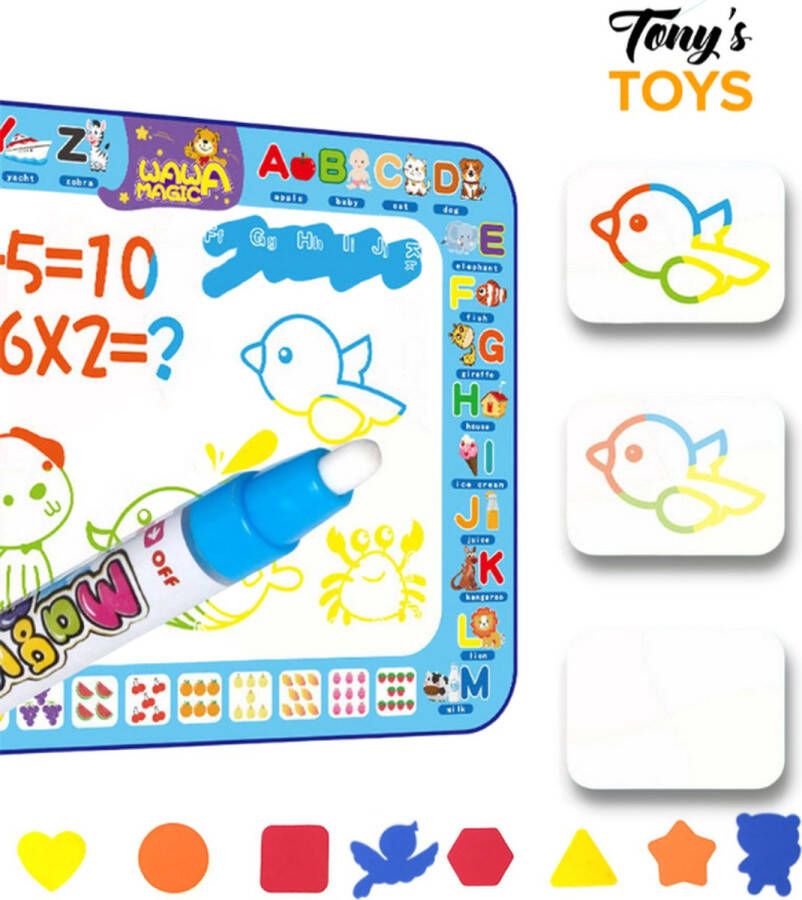 Tony's Toys Magische Kleuren Water Tekenmat – Tekenen Speelmat -Montessori speelgoed Aqua magic tekenen- Teken mat