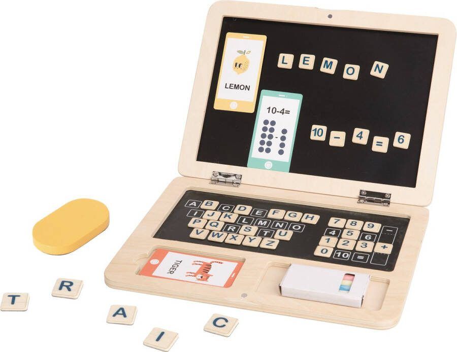 Tooky Toy Houten Speelgoed Laptop Educatief Speelgoed 58-delig