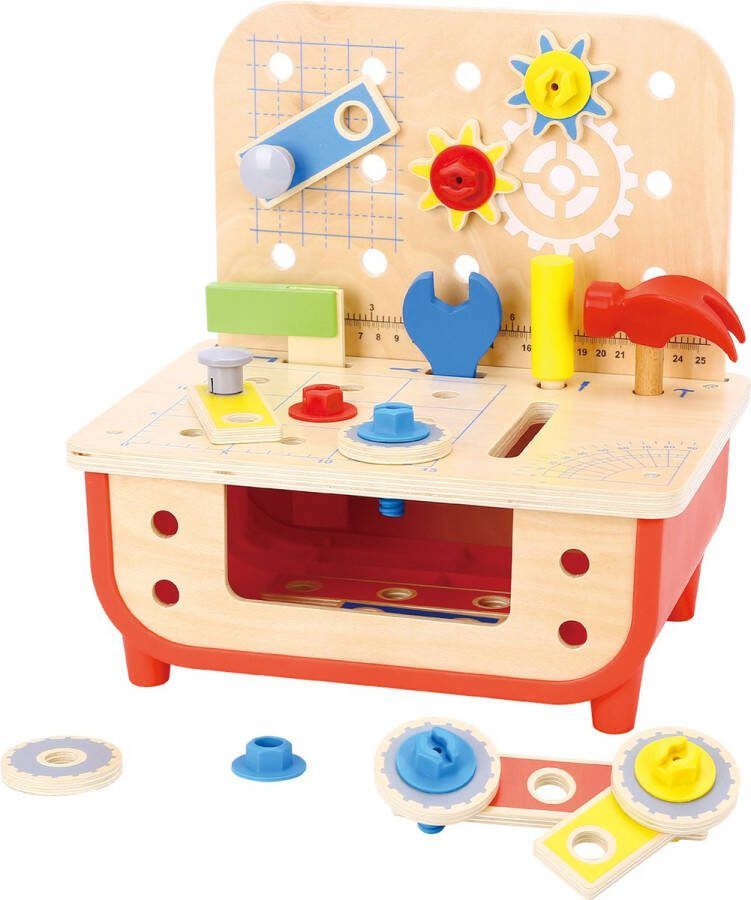 Tooky Toy Houten Speelgoed Werkbank -Educatief Speelgoed 31-delig