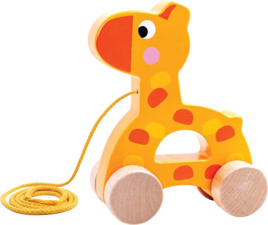 Be_Imex Tooky Toy Giraffe Houten Trekfiguur Vanaf 18 Maanden Oranje
