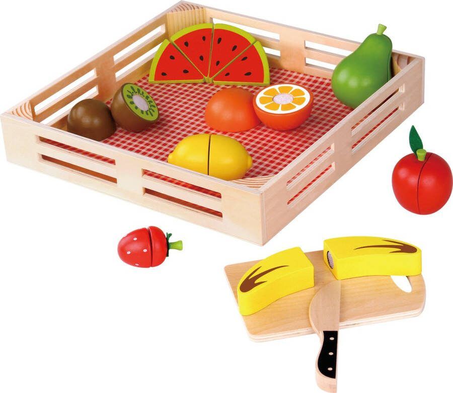 Quality Shops Tooky Toy snijfruitset junior 40 x 35 cm hout 21-delig