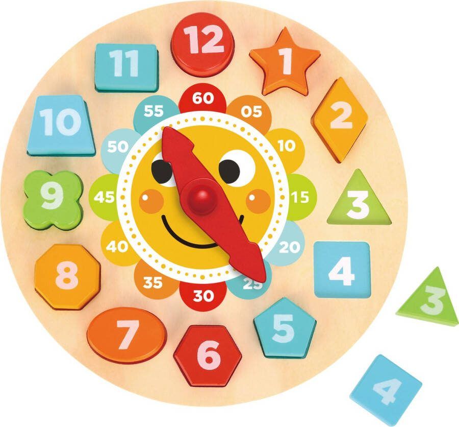 Tooky Toy Klokpuzzel Houten Speelgoed Educatief Speelgoed 13-delig