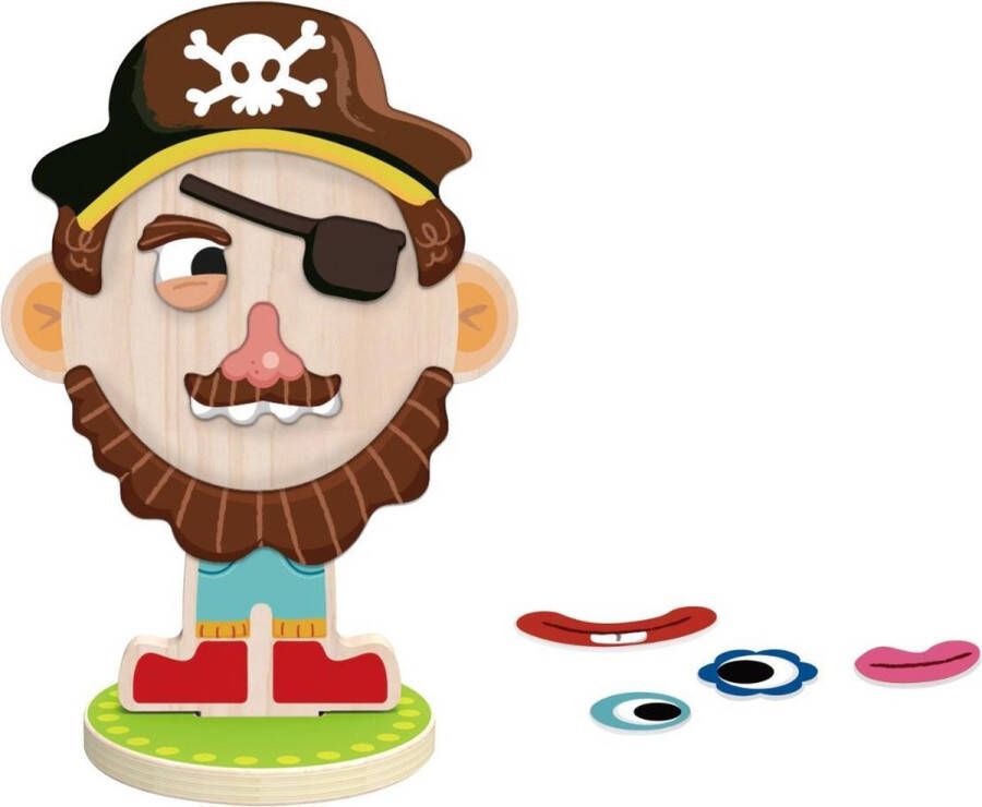 WAYS_ Tooky Toy Maak Je Eigen Piraat Junior 21 5 X 21 5 Cm Hout