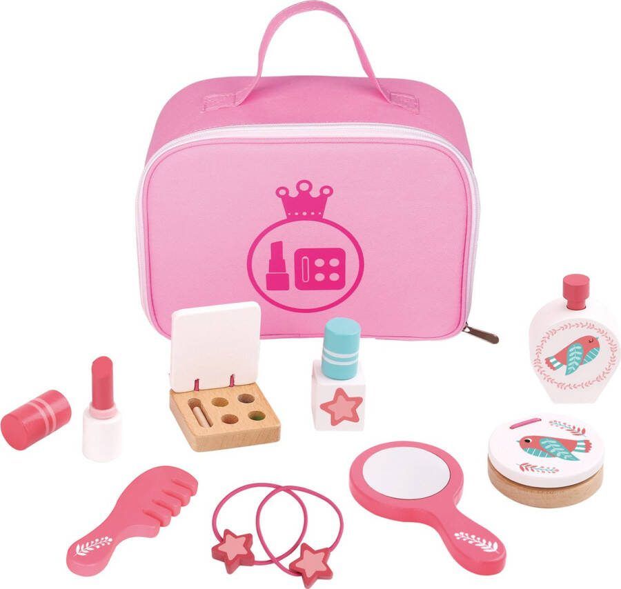 Tooky Toy Make-up Speelset Houten Speelgoed Roze 11-delig