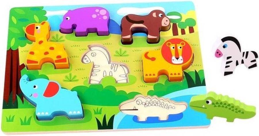 Tooky Toy Vormenpuzzel Dier 30 X 21 Cm Hout 8-delig